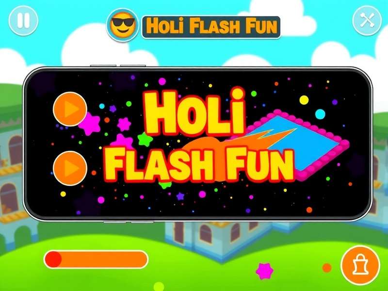 Holi Flash Fun gameplay showing colorful graphics